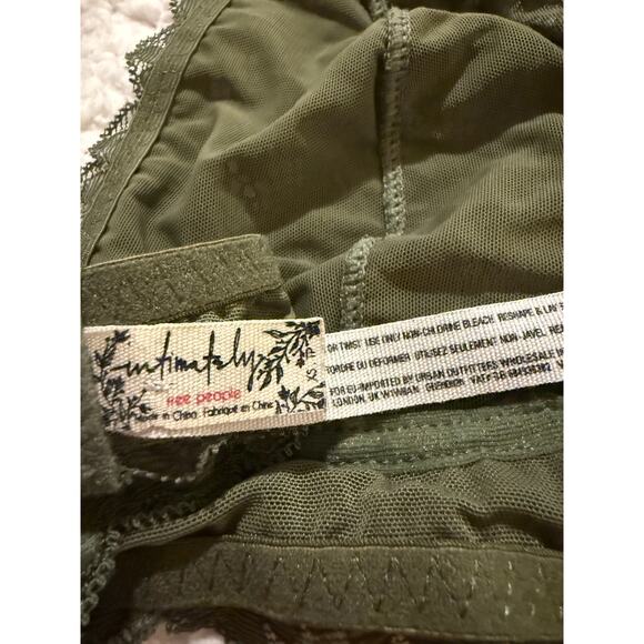 Free People Intimately Lace Halter Bralette Olive Green Size XS - Picture 5 of 5